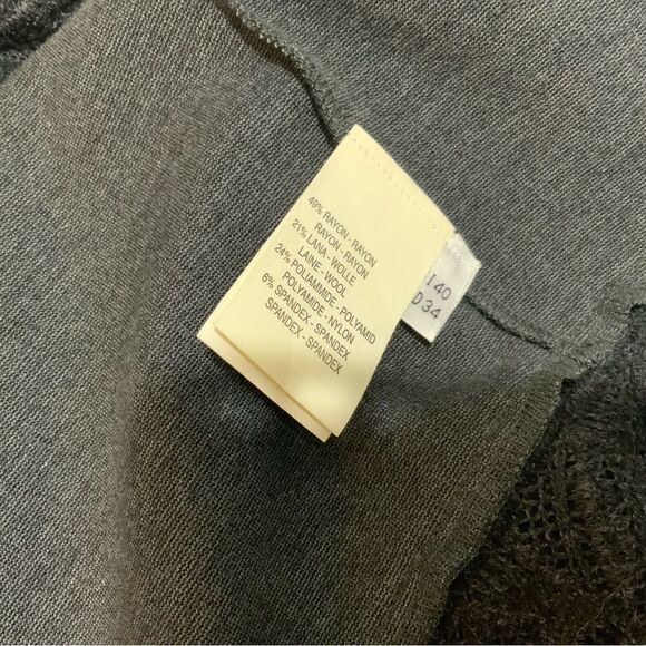 Blumarine Y2K Gray Bodycon Crochet Bead Trim Dress 40 Italy Runway Wool Stretch - Picture 11 of 12